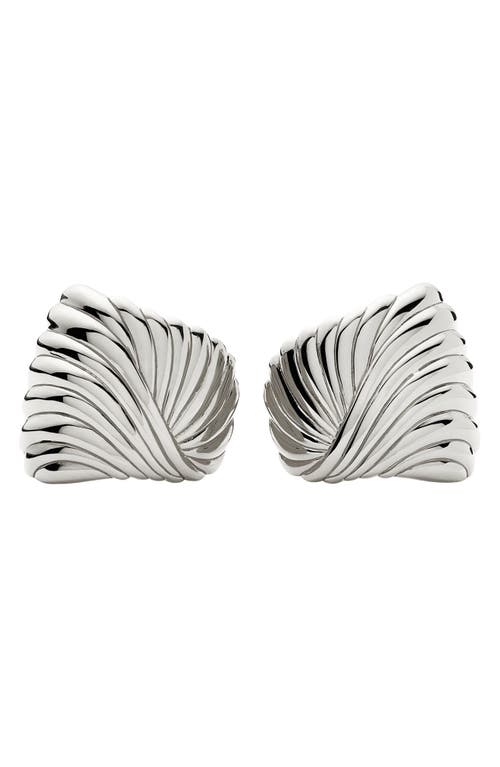 Shop Missoma Ripple Stud Earrings In Silver