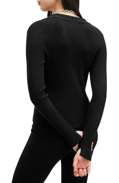 Allsaints Cruz Cardigan Sweater In Black