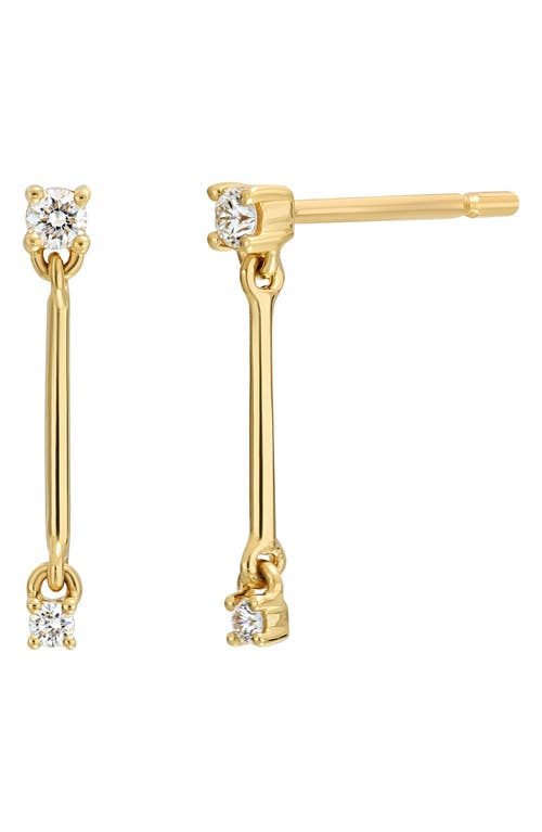 Icon Diamond Linear Drop Earrings in 18K Yellow Gold