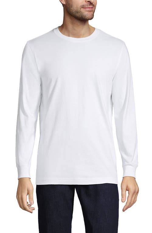 Shop Lands' End Super-t Long Sleeve T-shirt In White