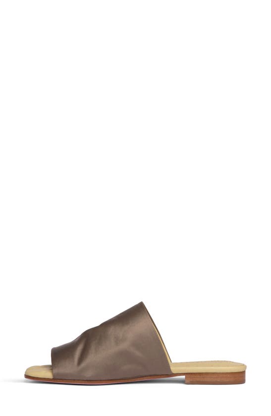 Beautiisoles April Slide Sandal In Dark Gold