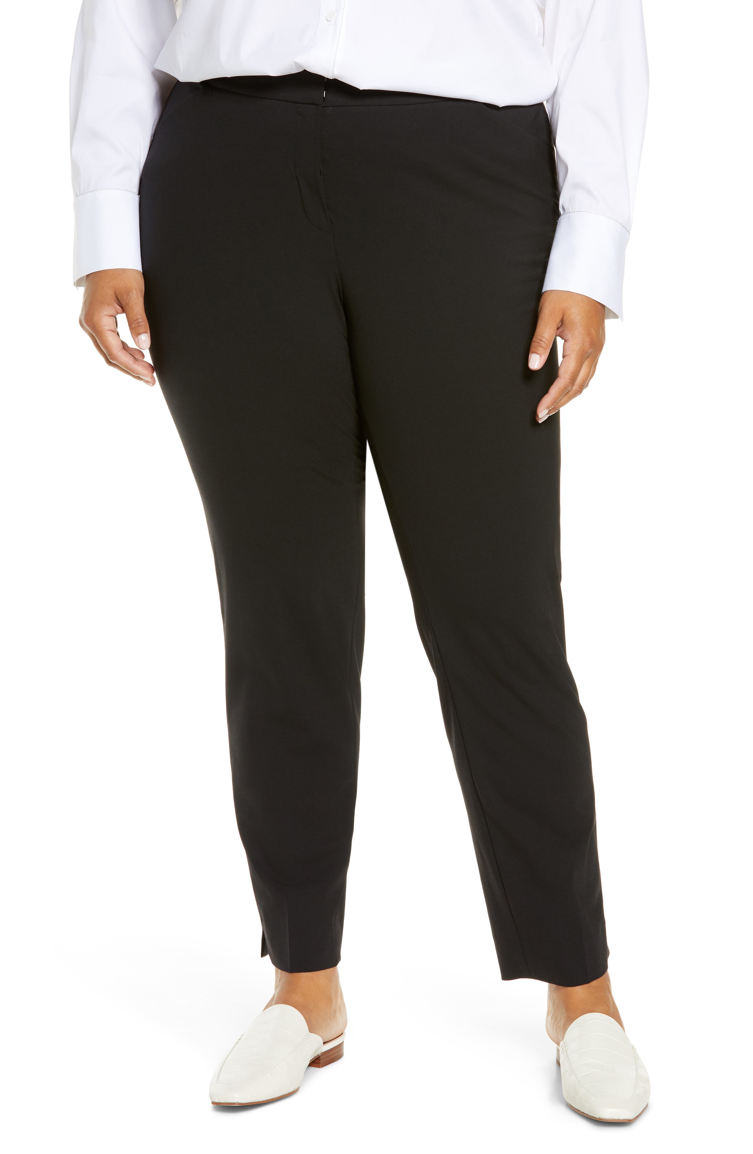 Lafayette 148 Irving Stretch Wool Pants In Black