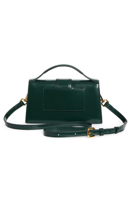 Shop Jacquemus Long Le Bambino Leather Shoulder Bag In Dark Green 590