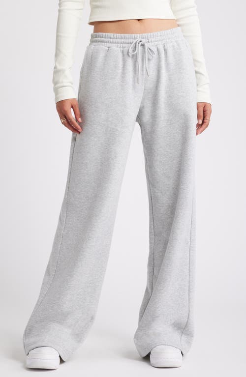 Bp. Wide Leg Fleece Pants In Grey Soft Heather
