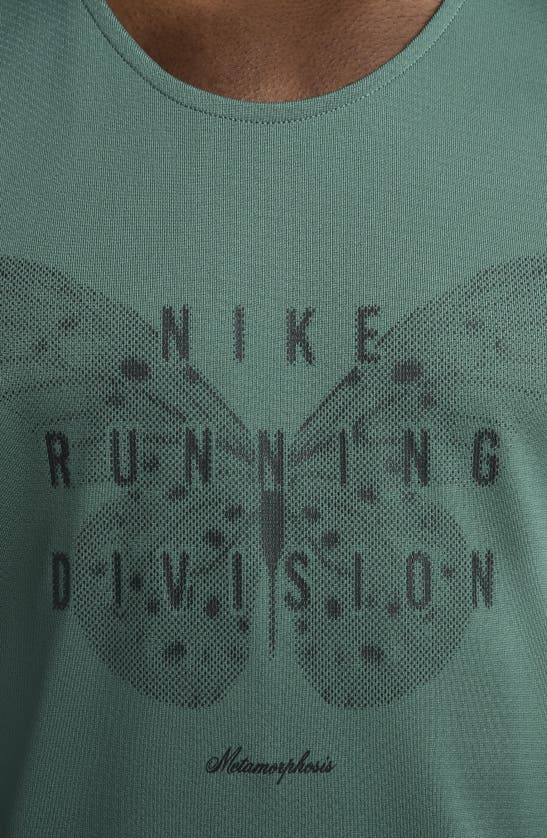 Shop Nike Dri-fit Rise 365 Running Division Running Tank In Bicoastal/ Barely Green/ Black