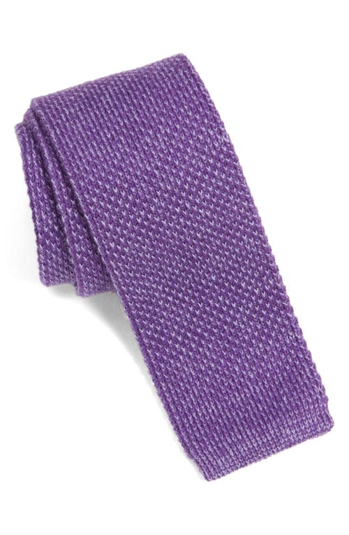 Skinny Knit Cotton Tie in Purple
