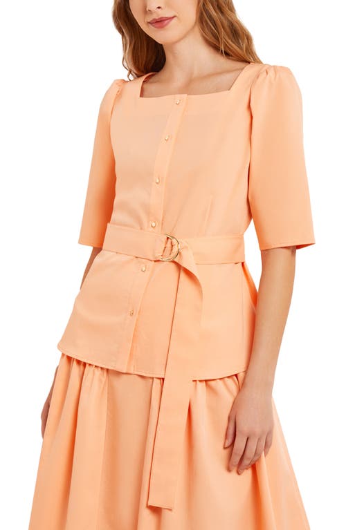 Misook Square Neck Belted Top Peach Blossom at Nordstrom,