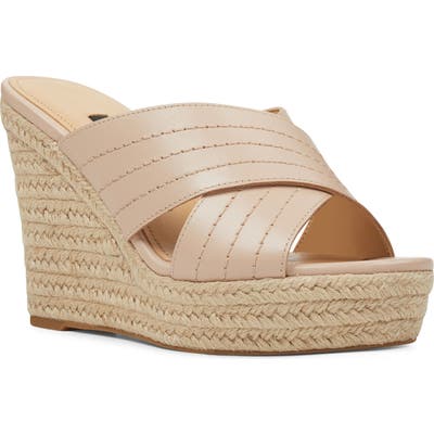 Nine West Hope Espadrille Wedge Slide Sandal, Pink