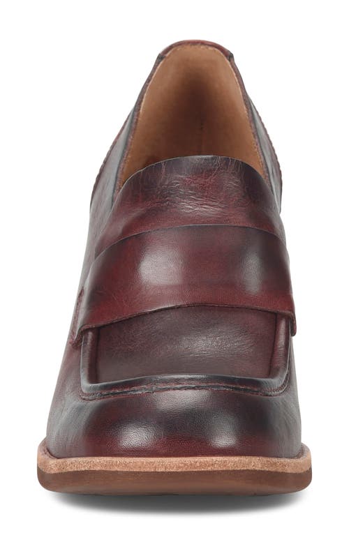 Kork-ease Women Aston Block Heel Loafer In Burgundy In Burgundy Leather