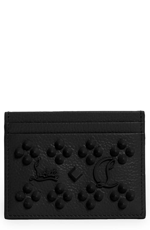 Christian Louboutin Kios Simple Leather Card Case In Black/ultrablack