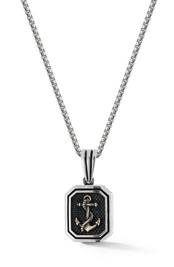 Yield Of Men Anchor Pendant Necklace In Silver