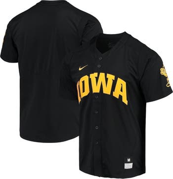 Nike Men's Nike Black Iowa Hawkeyes Replica Vapor Elite Full-Button Baseball  Jersey