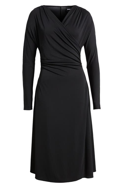 Shop Hugo Boss Boss Ettita Long Sleeve Midi Dress In Black