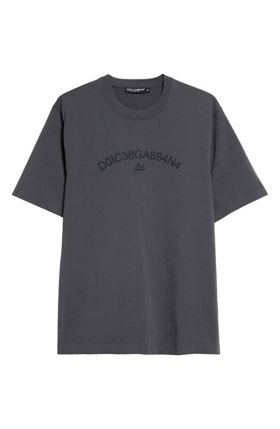 Shop Dolce & Gabbana Numeric Logo Cotton Graphic T-shirt In Grigio