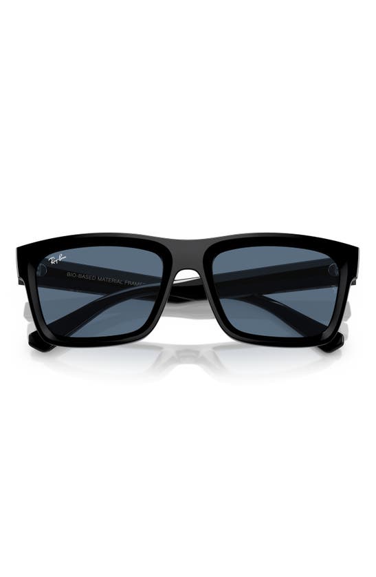 Ray Ban Warren 57mm Rectangular Sunglasses In Black Blue