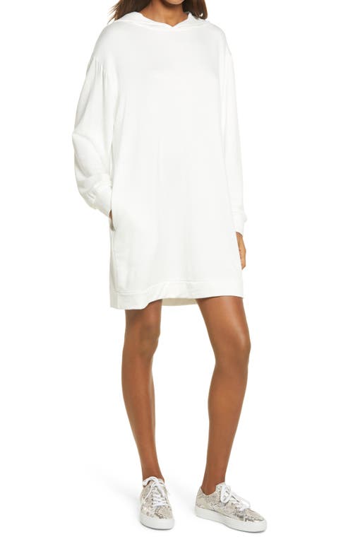 Fraiche by J Long Sleeve Hoodie Dress in Ivory