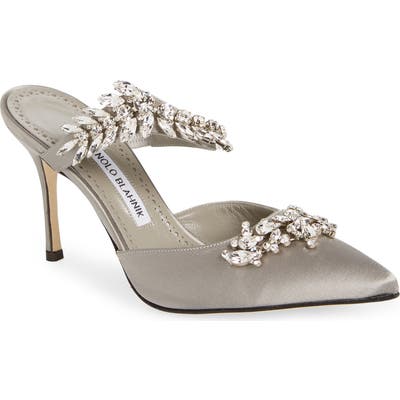 Manolo Blahnik Lurum Jewel Leaf Mule