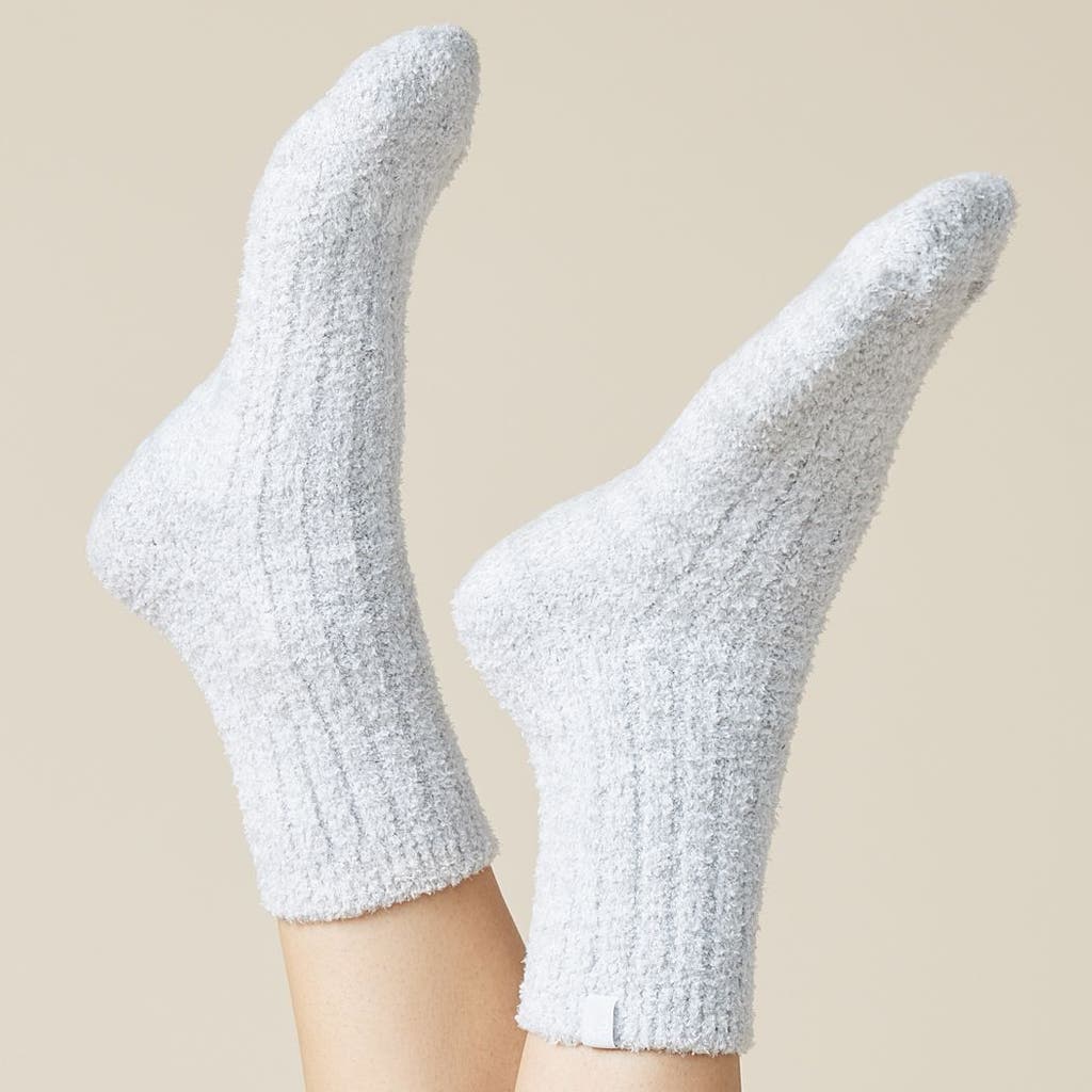 Softies Marshmallow Crew Socks With Grippers In Heather Grey