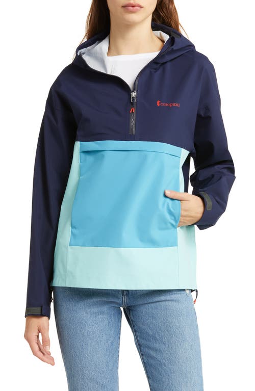 Cotopaxi Cielo Water Resistant Hooded Pullover Rain Anorak in Maritime /Sea Glass