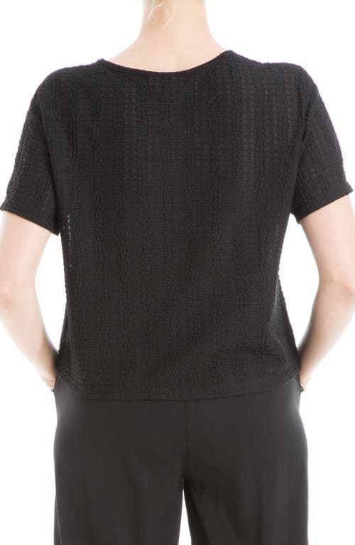 Max Studio Textured Knit T-shirt In Black