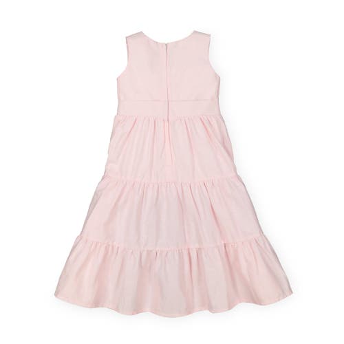 Hope & Henry Girls' Tiered Wrap Dress, Toddler In Pale Pink Linen