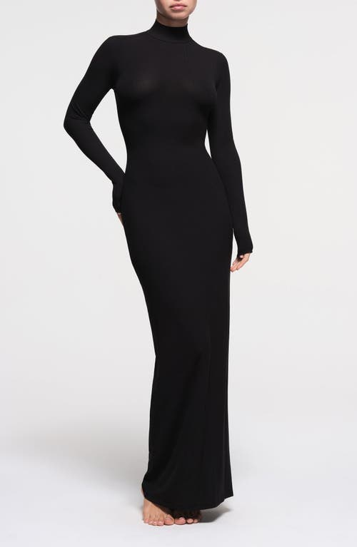 SKIMS SKIMS SOFT LOUNGE MOCK NECK LONG SLEEVE MAXI DRESS 