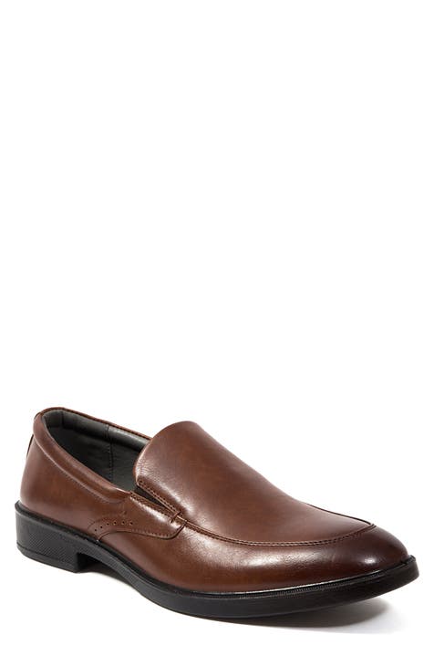 Brown leather slip clearance on shoes