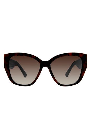 Kurt Geiger London 55mm Cat Eye Sunglasses In Brown
