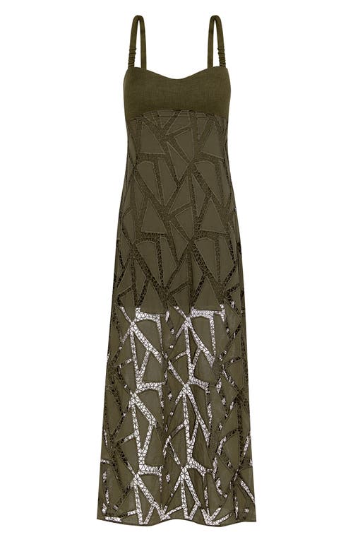 Eleni Cover-Up Lace Maxi Dress in Green