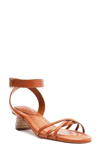 Schutz Alexandra Leather Ankle-strap Sandals In Miele