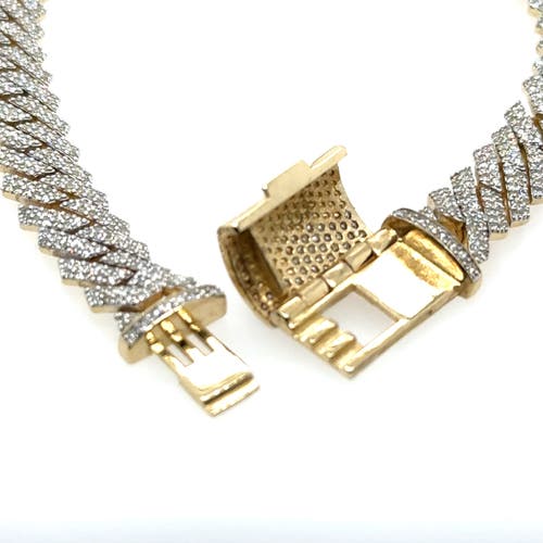 Luvmyjewelry Diamond Link Cuban Bracelet In 14k Yellow Gold