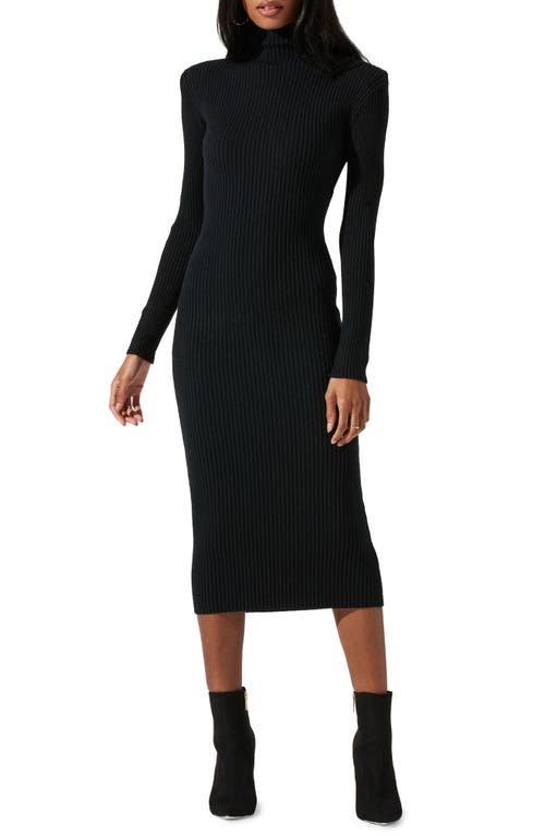 ASTR the Label Abilene Long Sleeve Sweater Dress in Black