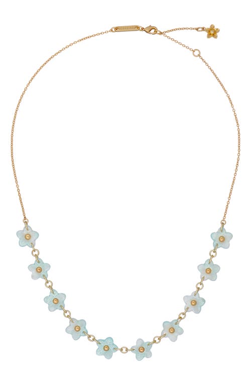 Wiila Flower Statement Necklace in Gold Tone/Mint