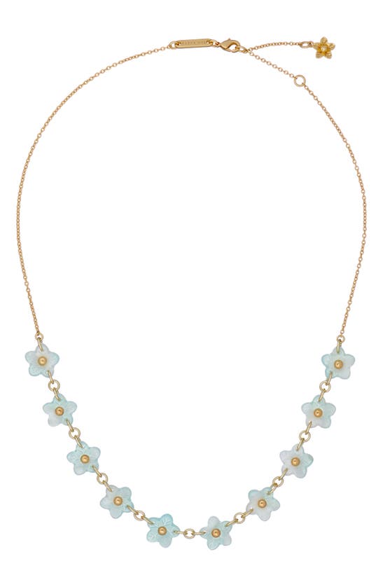 Shop Ted Baker Wiila Flower Statement Necklace In Gold Tone/ Mint