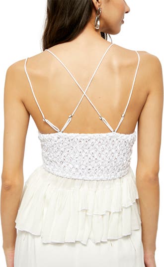 Product Name: Free People Women's Adella Cami Lace Ruffled Tank Top