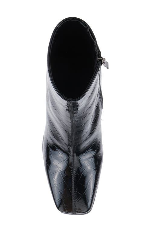 Azura By Spring Step Longoria Square Toe Bootie In Black Patent