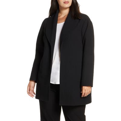 Plus Size Eileen Fisher Shawl Collar Jacket, Black