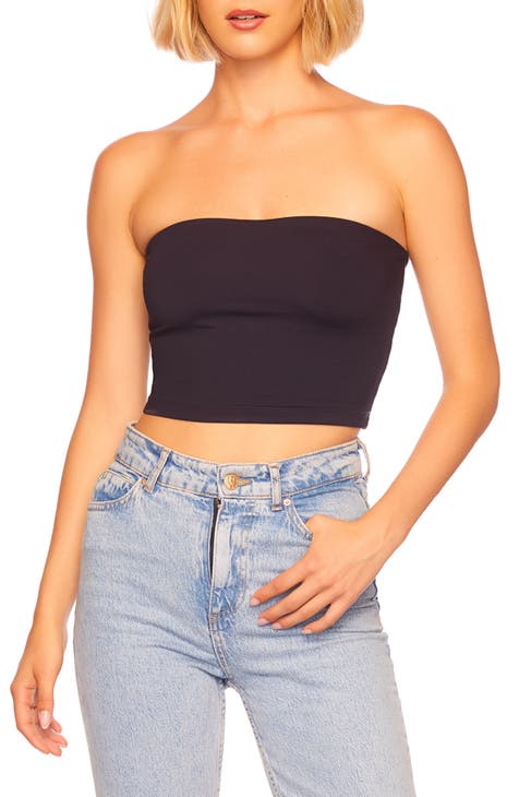 Trendy Queen Womens Tube Tops Strapless Crop Tops Basic Backless Sleeveless  Bandeau Cute Summer Outfits Sexy Solid Tops, Black, S : : Clothing  & Accessories