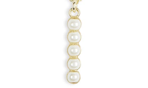 Meshmerise Imitation Pearl Initial Pendant Necklace In Yellow-i