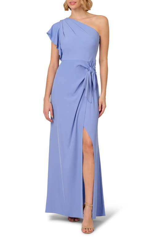 Side Tie One-Shoulder Gown in Peri Cruise