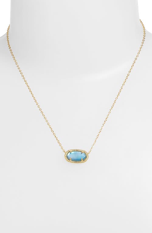 Shop Kendra Scott Elisa Ridge Frame Pendant Necklace In Gold/indigo Watercolor