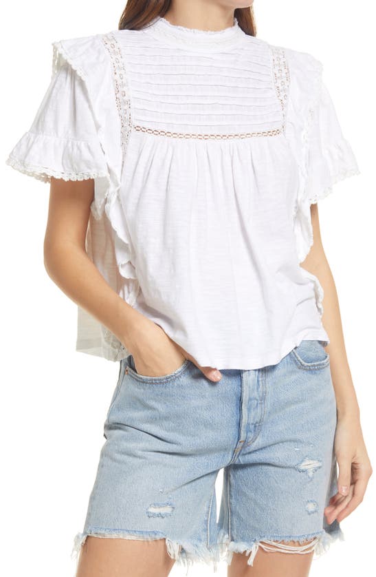 Free People Le Femme Top In White