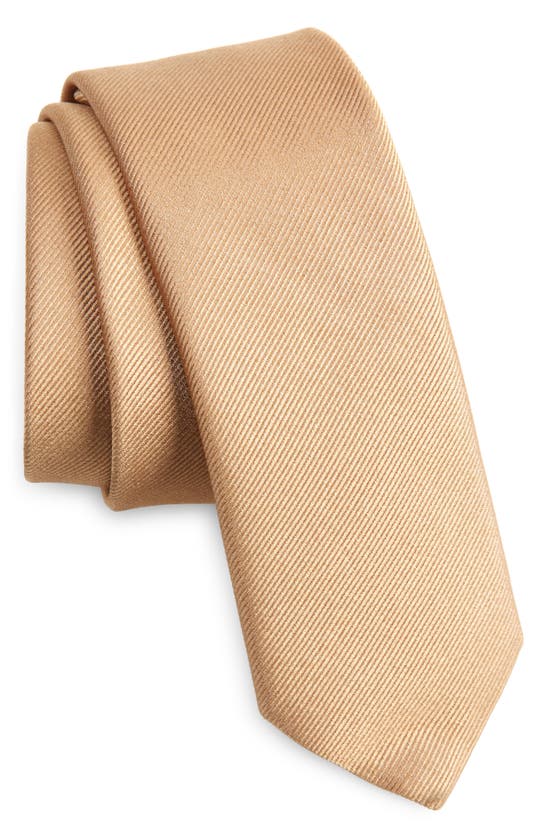 Shop Hugo Boss Boss Silk Blend Tie In Medium Beige