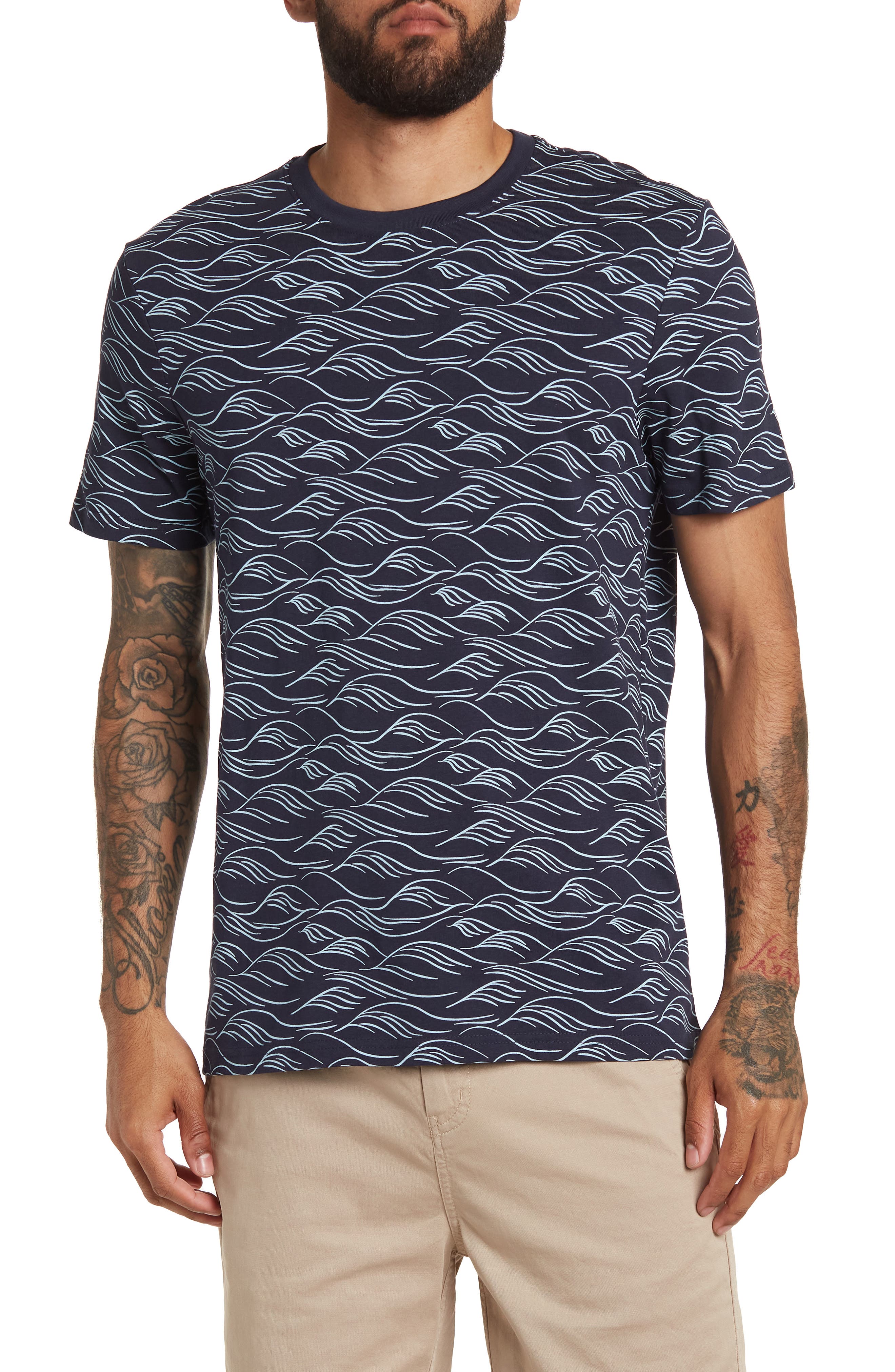 Ben Sherman Wave Print Crewneck T-Shirt 