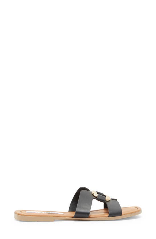 Steve Madden Composure Slide Sandal In Black Leather | ModeSens