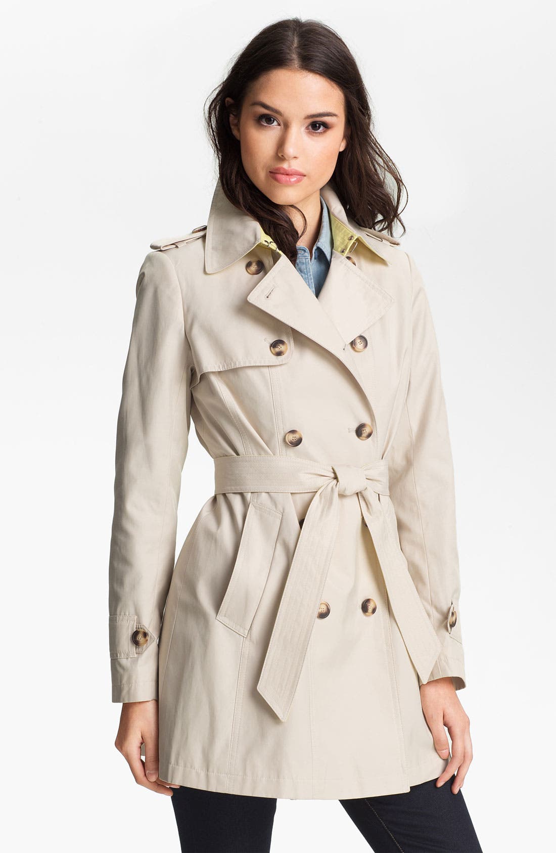 DKNY Pleat Back Trench Coat Nordstrom