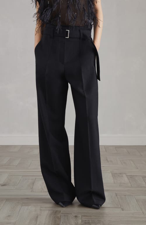 Shop Brunello Cucinelli Loose Corset Trousers With Monili In Black