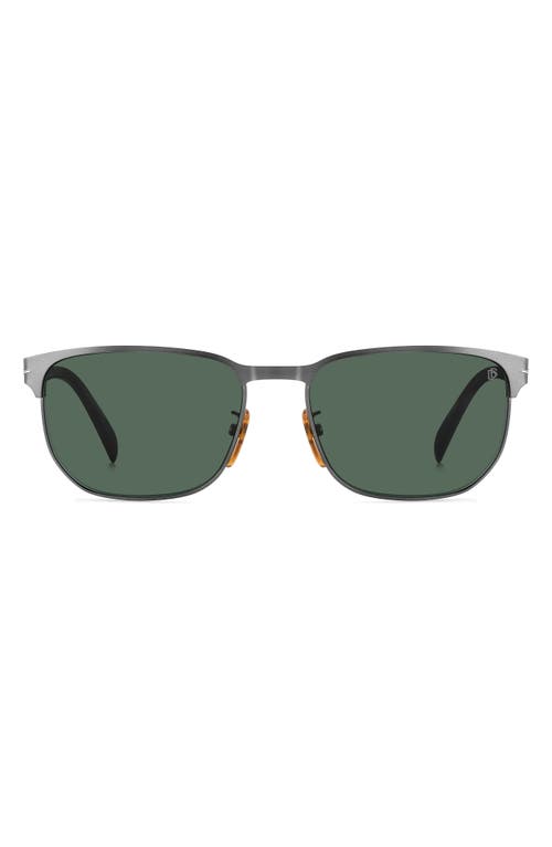 59mm Rectangular Sunglasses in Matte Dark Ruth/Green