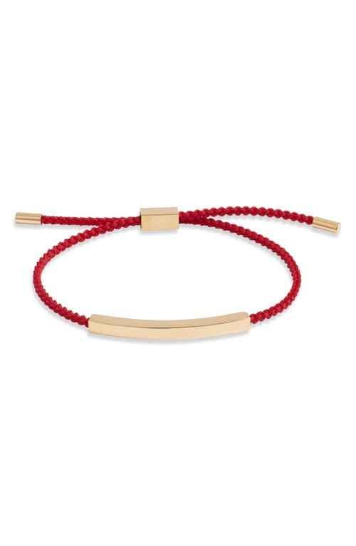 Braided Slider Bracelet in Red