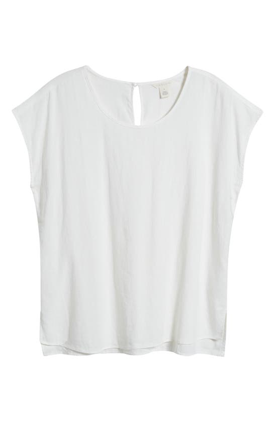 Shop Caslon ® Easy Linen Blend Popover Top In White